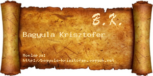 Bagyula Krisztofer névjegykártya