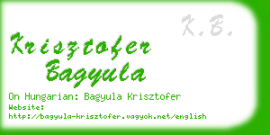 krisztofer bagyula business card